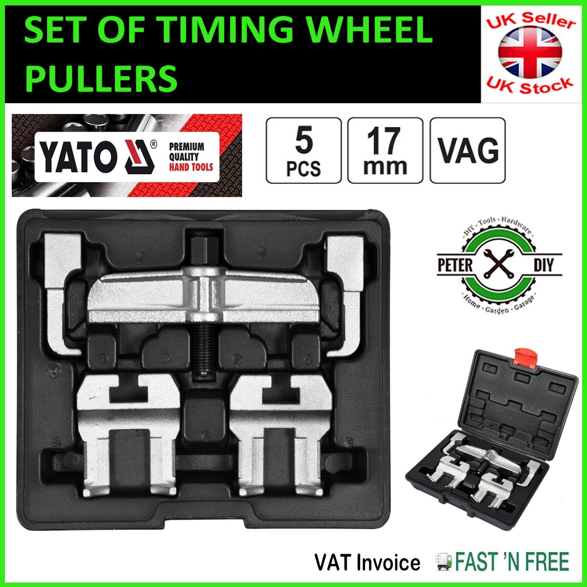 SET OF TIMING WHEEL PULLERS FOR VAG CARS VW Audi Seat Skoda Tool YT-06342