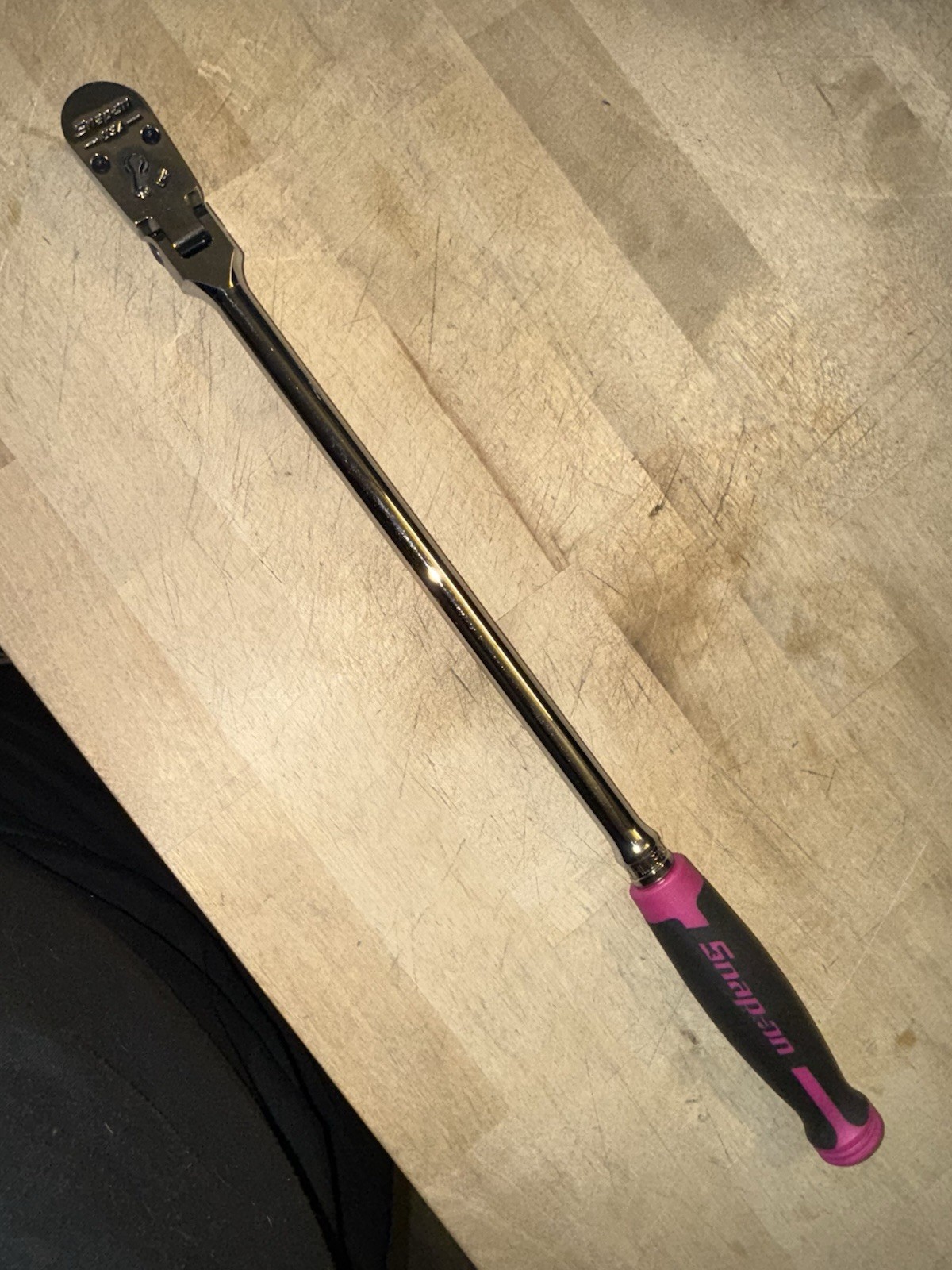 SNAP ON FHLLF100EP ELECTRIC PINK 3/8 DRIVE LONG 100 TOOTH RATCHET