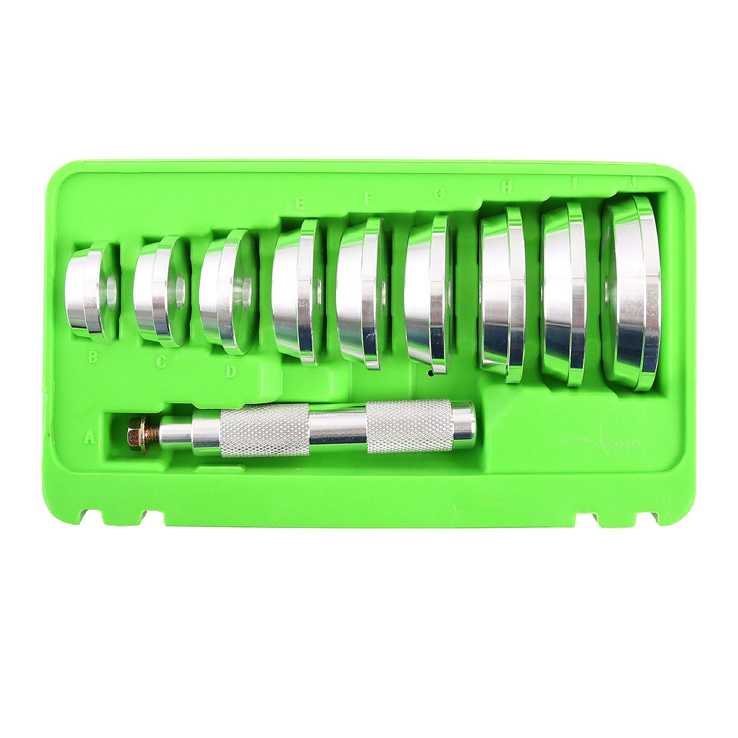 OEMTOOLS 37119 10 Piece Bearing and Race Installer Set, Seal One Size, Green