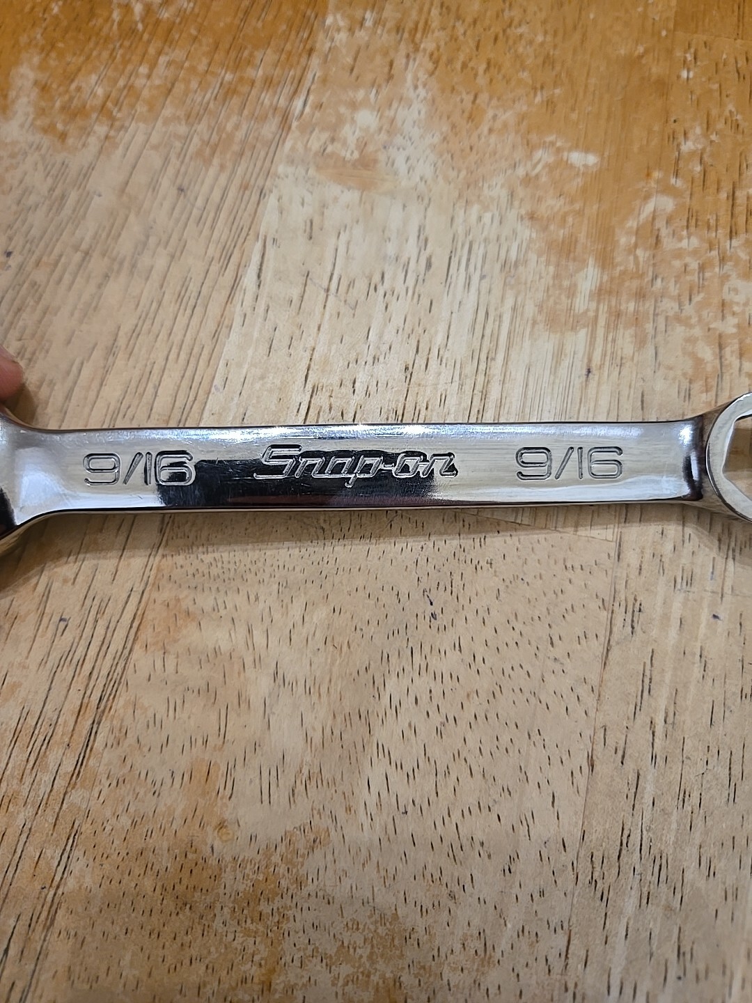 Snap On 9/16″ 6PT Chrome Angle Head Short Combination Wrench OXA180B
