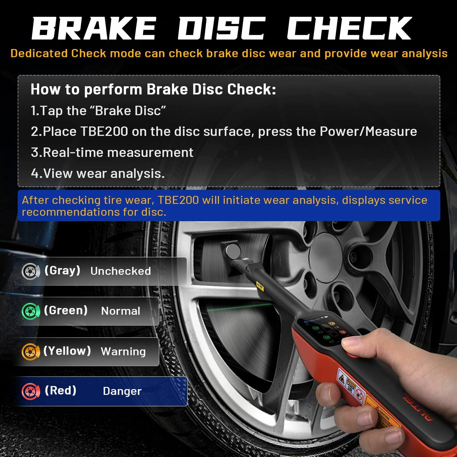 Autel MaxiTPMS TBE200 Laser Tire Tread Depth & Brake Disc Wear Examiner tool