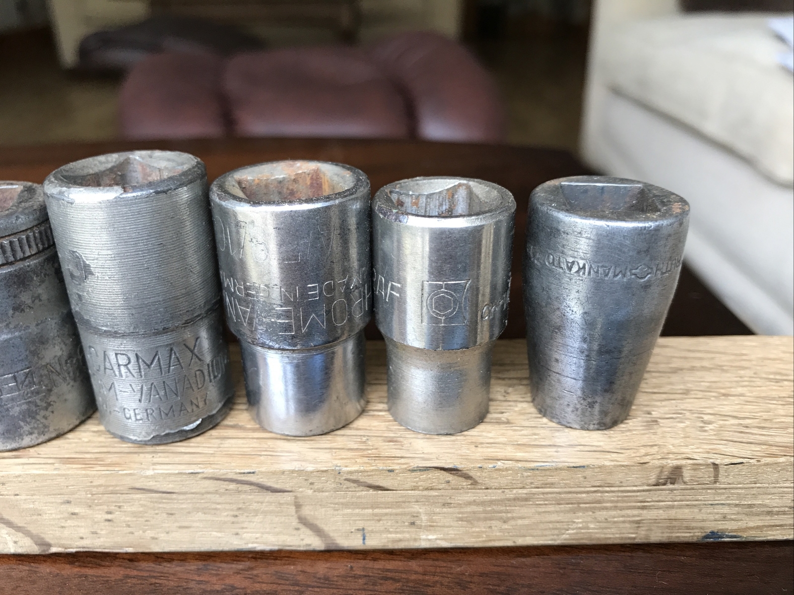 Job Lot Off 10 German Sockets 1-3/16”To 7/16” AF With 1/2” Drive.
