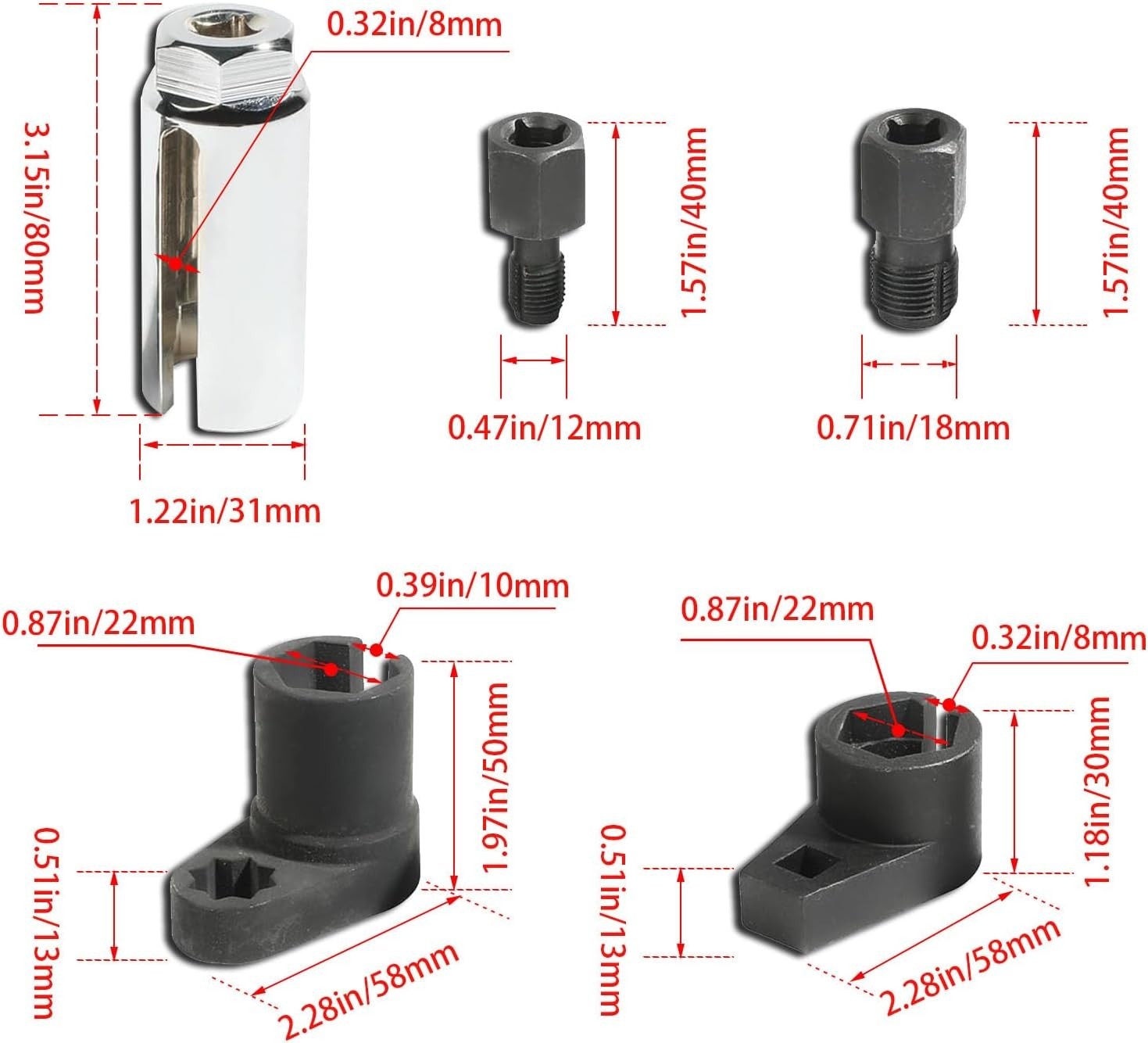Complete O2 Sensor Socket Set: Forged Steel Tools for Hassle-Free Installation