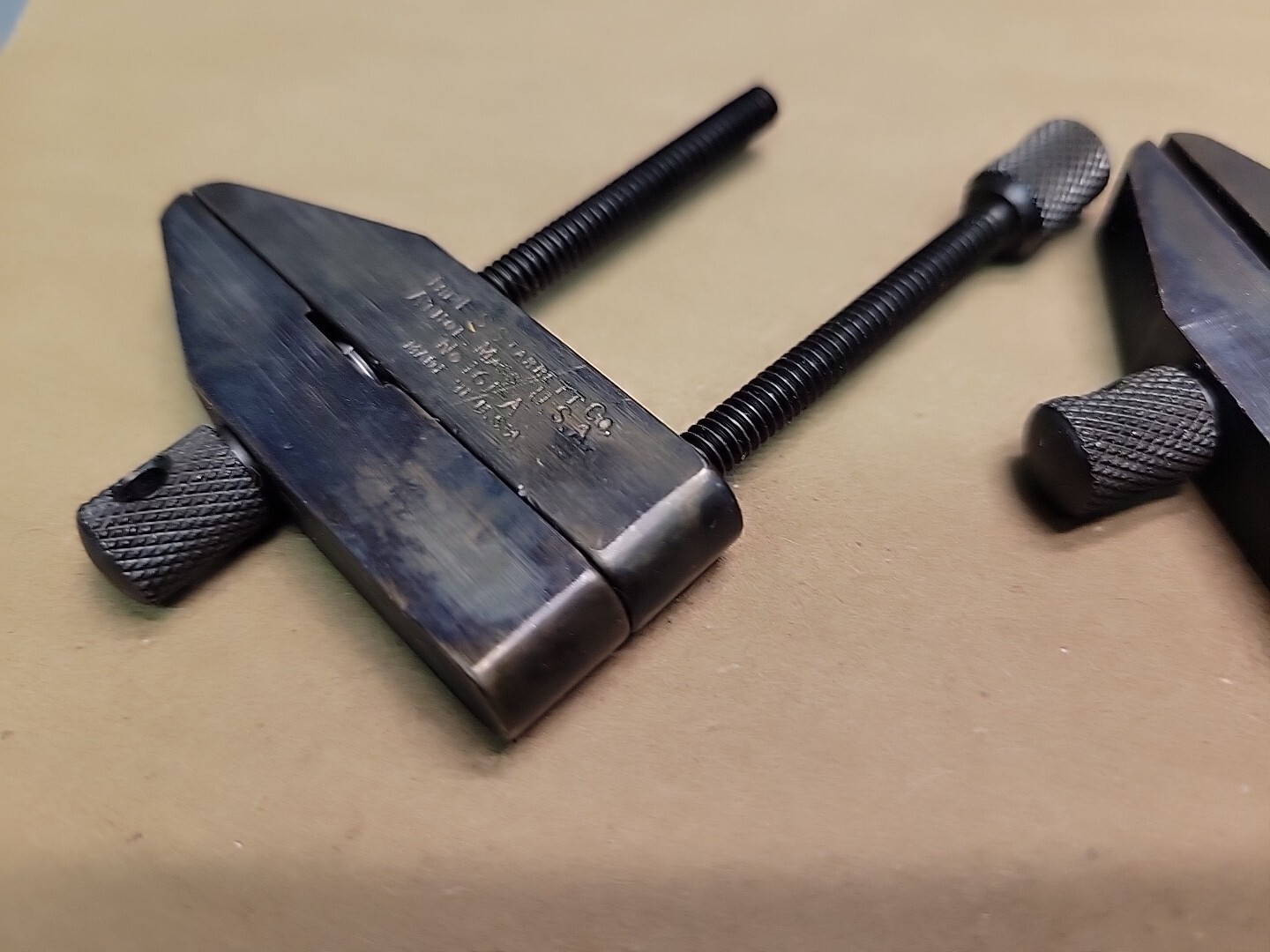 L. S. Starrett Machinist Parallel Clamp Set No. 161-A 2 Clamps NOS Owner Marks