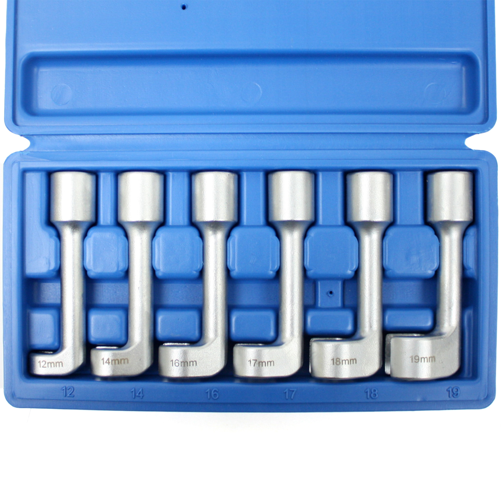 6pcs L-Type Open Ended Ring Diesel Fuel Injector Line Socket Wrench Set 12-19mm