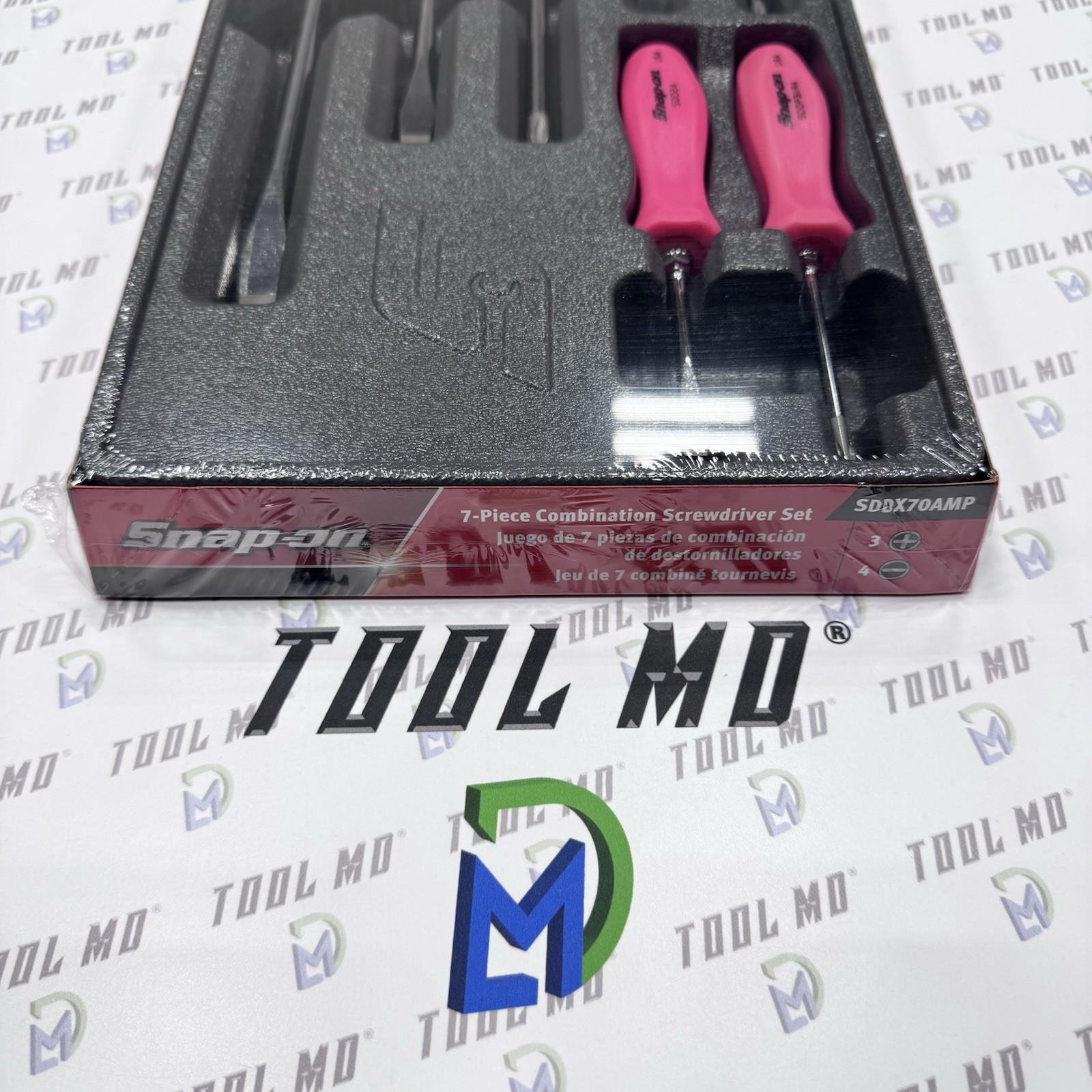 Snap-on Tools USA RARE 7pc CLASSIC PINK Hard Grip Screwdriver Set SDDX70AMP