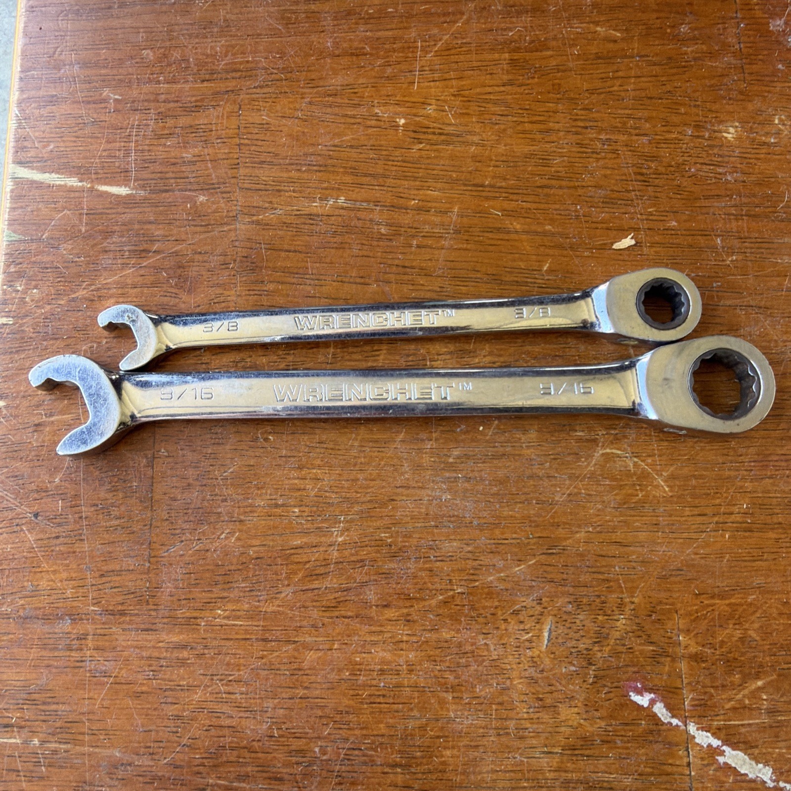 OEM Wrenchet Ratcheting Combo Wrenches 3/8” & 9/16” Both 12 Point. Work Fine.