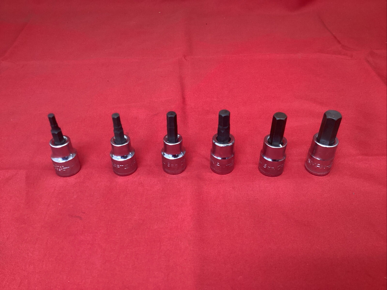 CRAFTSMAN 3/8″ DRIVE HEX BIT (4MM, 5MM, 6MM, 7MM, 8MM, 10MM) SOCKET , LOT OF 6.