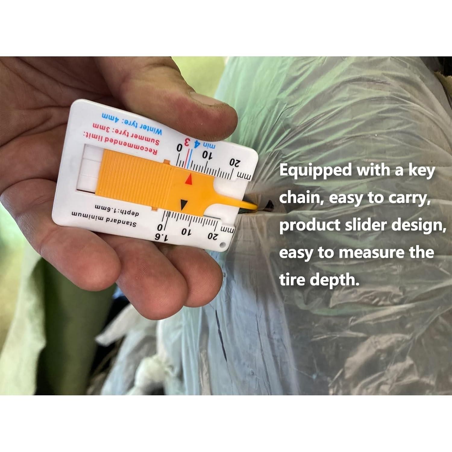 Tyre Tread Depth Gauge Car Wheel Tire Depth Measuring Tool Pocket Size