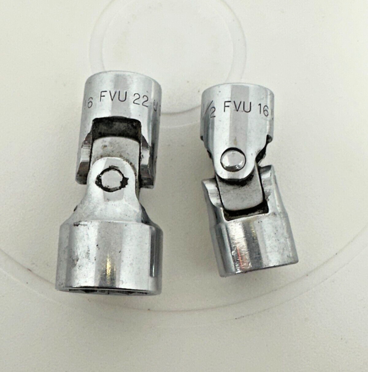 2pc Vintage Snap On 1/2 FVU 16 & 11/16 FVU 22 Flex Socket