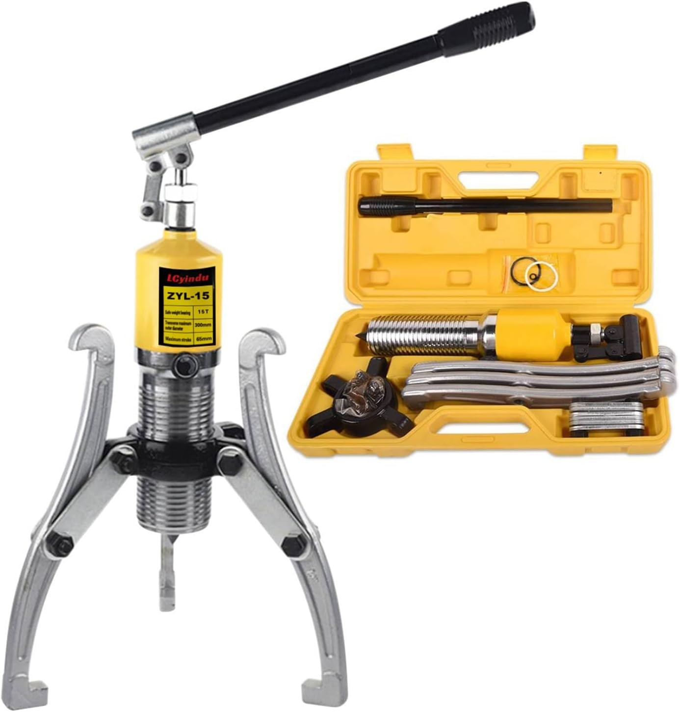 Hydraulic Gear Puller, 15T Puller Kit Bearing 15 Ton, Yellow