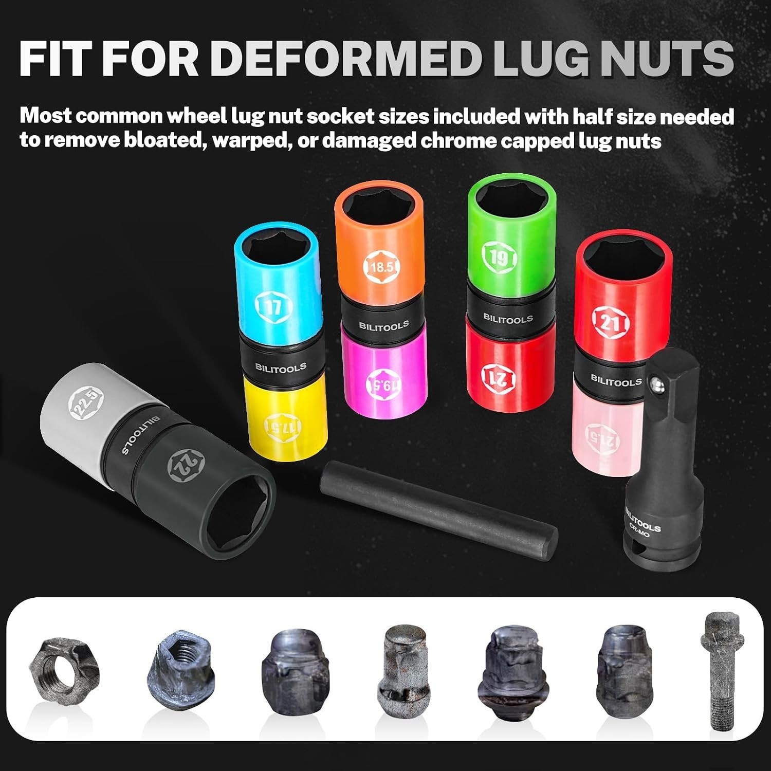 Half Size Lug Nut Socket Set – 7pc Metric Flip Sockets