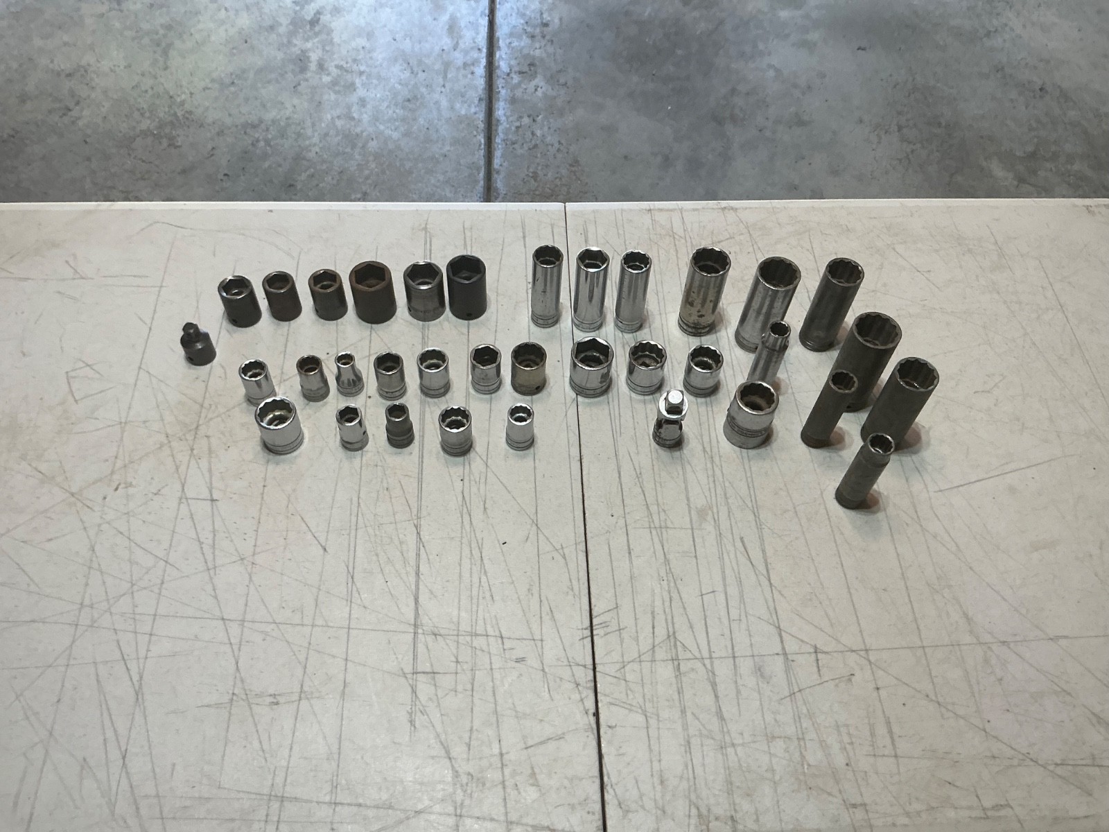 35 asst Snap-on 1/2″ drive sockets shallow & deep USA