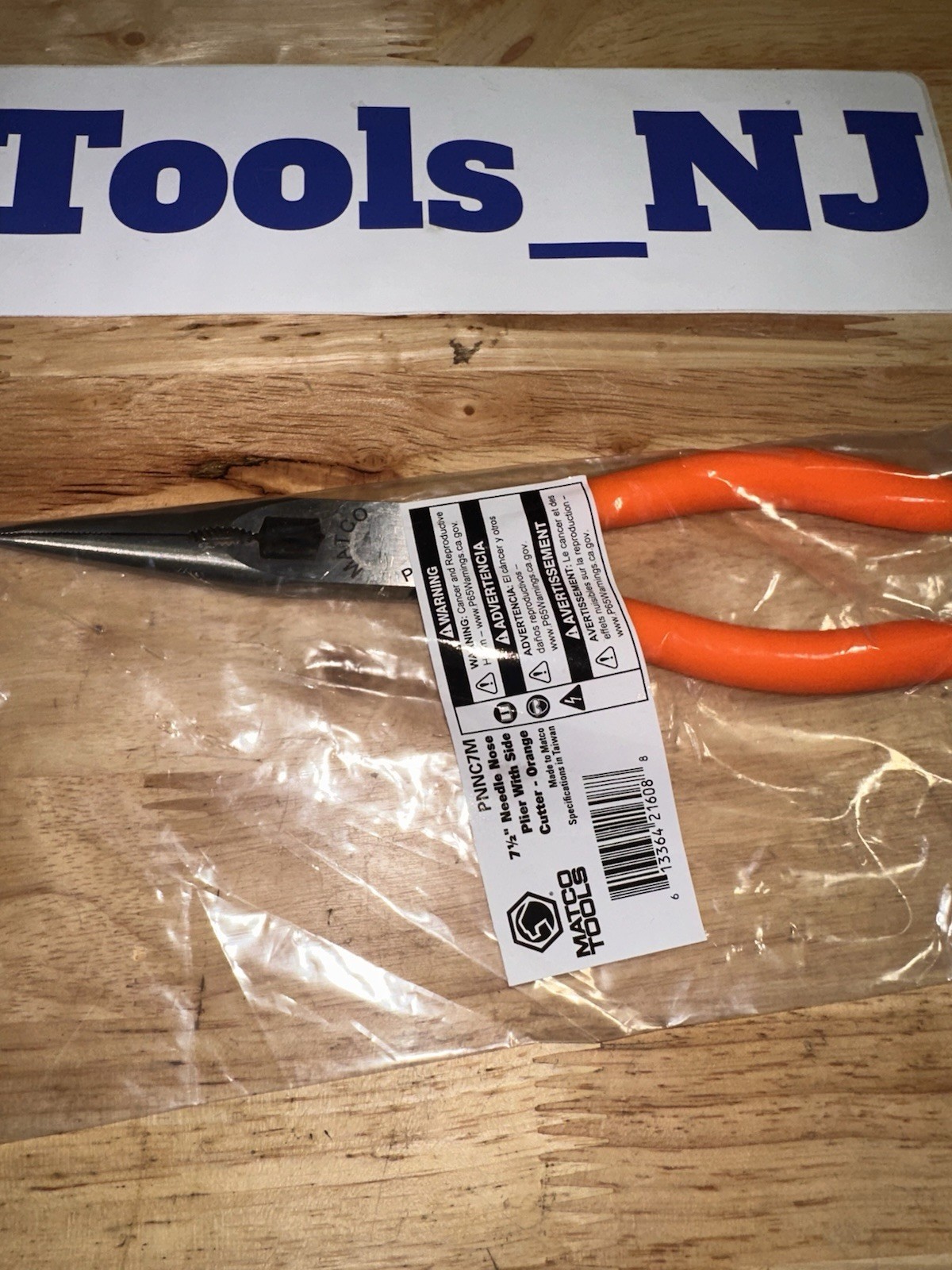Matco Tools PNNC7M 7-1/2″ Needle Nose Pliers With Side Cutters Orange