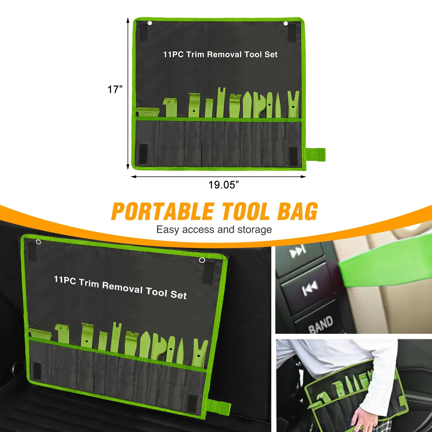 Auto Trim Removal Tool Kit 11PCS NoScratch Fastener Remover for Cars