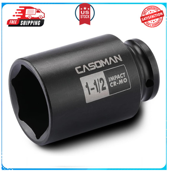 6-Point 1/2-Inch Drive Deep Impact Socket- 1-1/2 (SAE), CR-MO, 1/2-Inch Drive 6