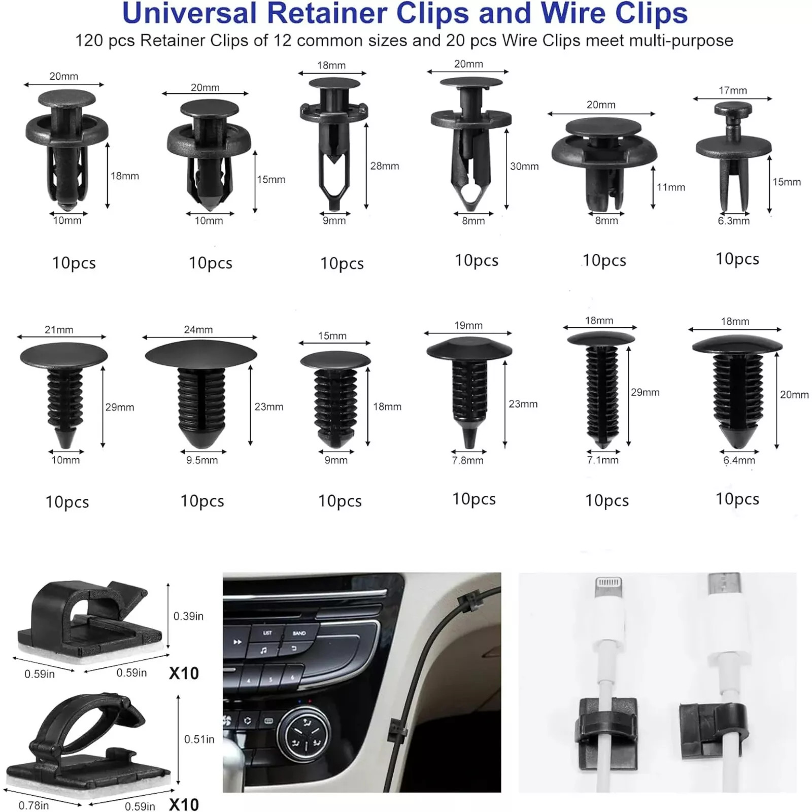 250Pcs Car Trim Removal Tool Set Hand Tools Pry Bar Panel Door Interior Clip Kit