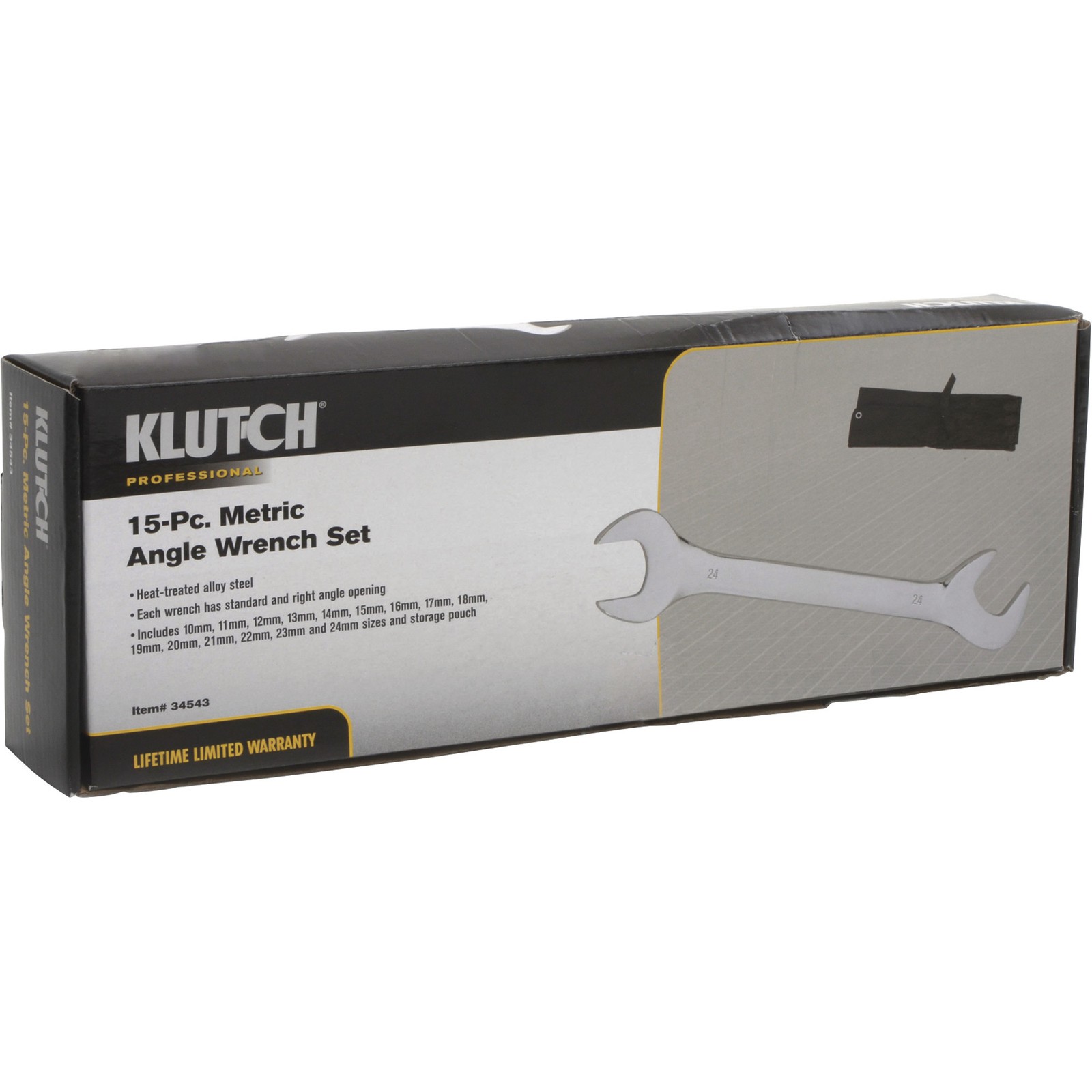 Klutch Angle Wrench Set, 15-Pc., Metric