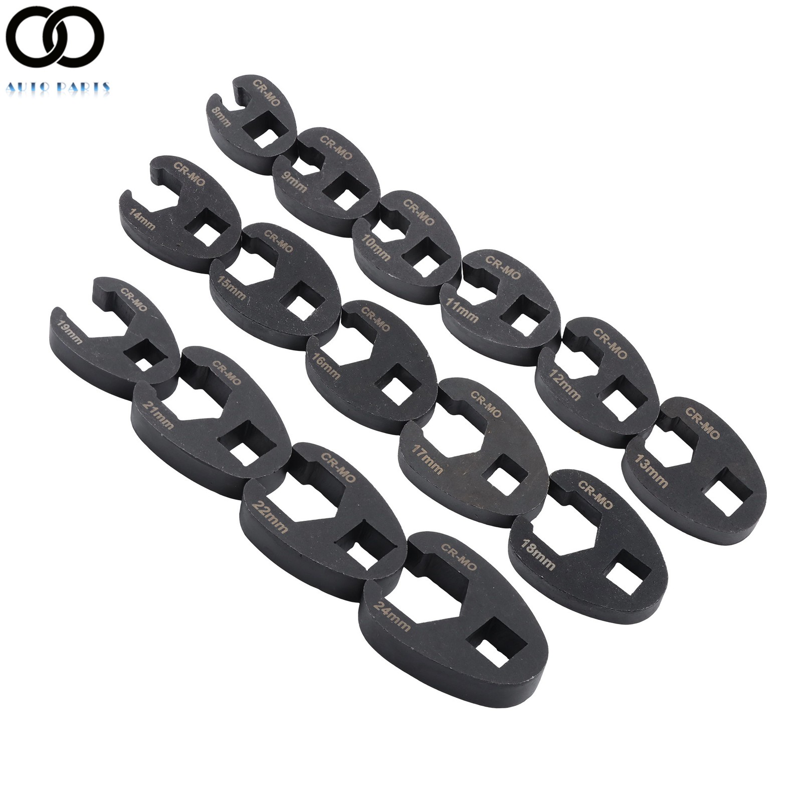 15PCS Crows Foot Wrench Set 1/2″ and 3/8” Drive Flare Nut Crowfoot Wrench Set