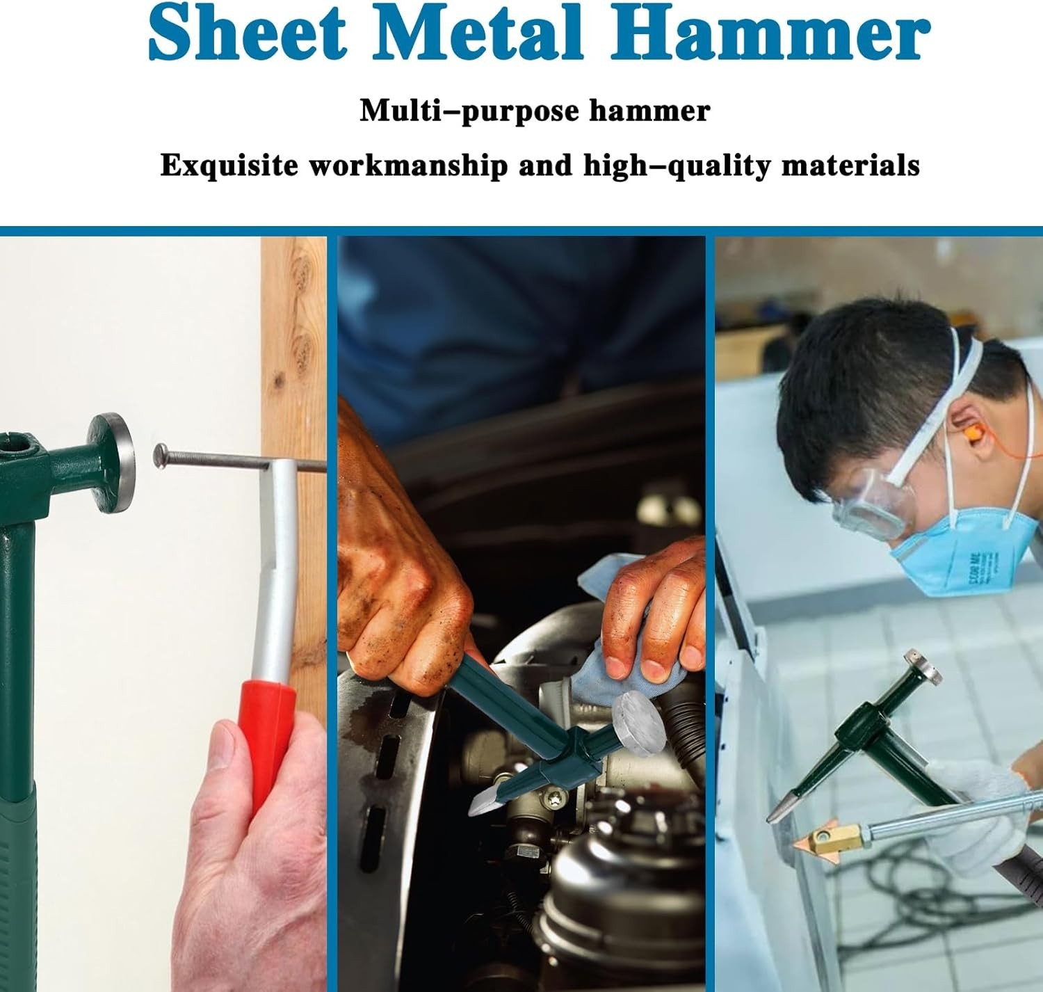 Sheet Metal Hammer, Auto Body Repair Tools Hammer, Car Restoration and Dent R…