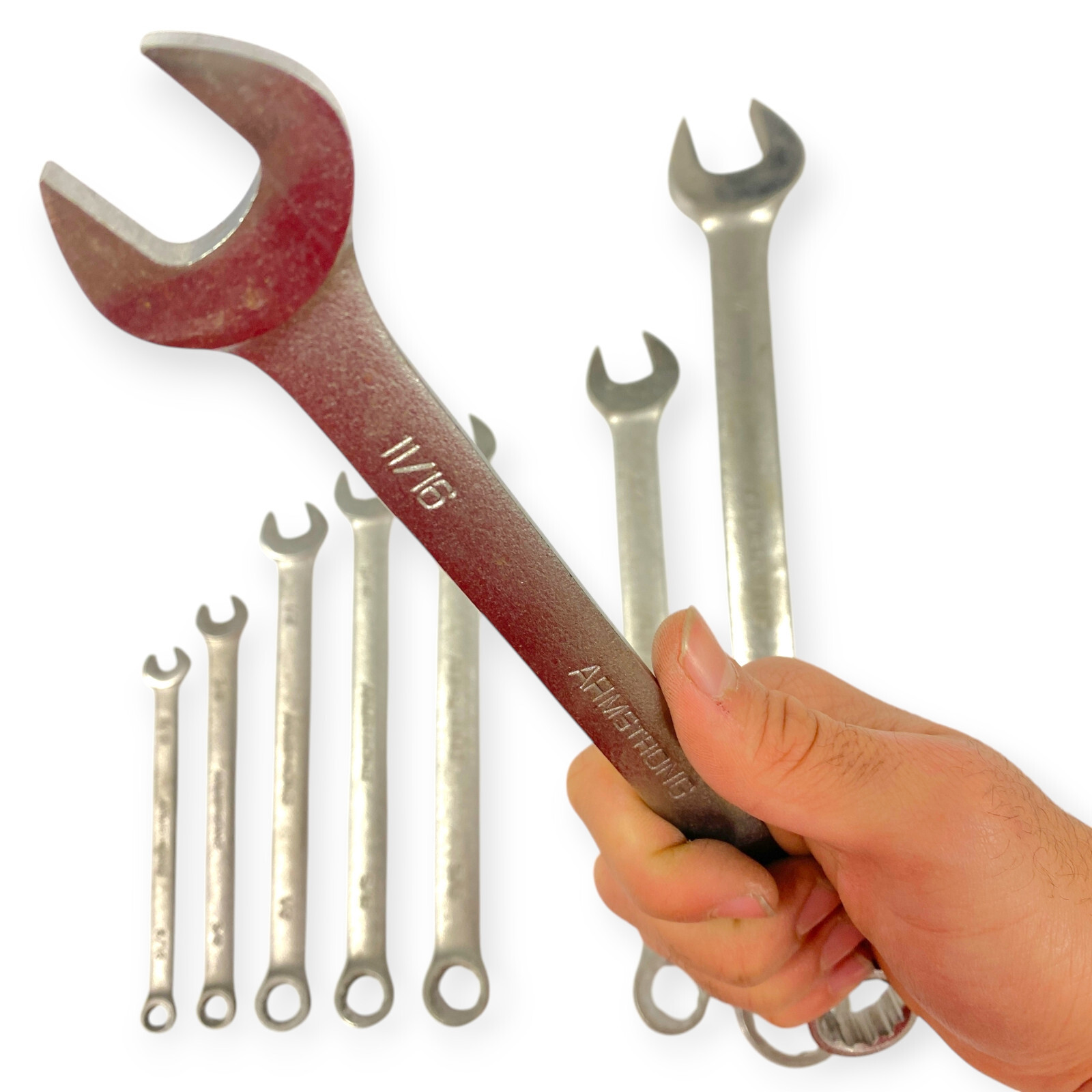 Armstrong 29-344 5/16 in to 1 1/8 in Combination Wrench Set, 8 Pcs, Made in USA