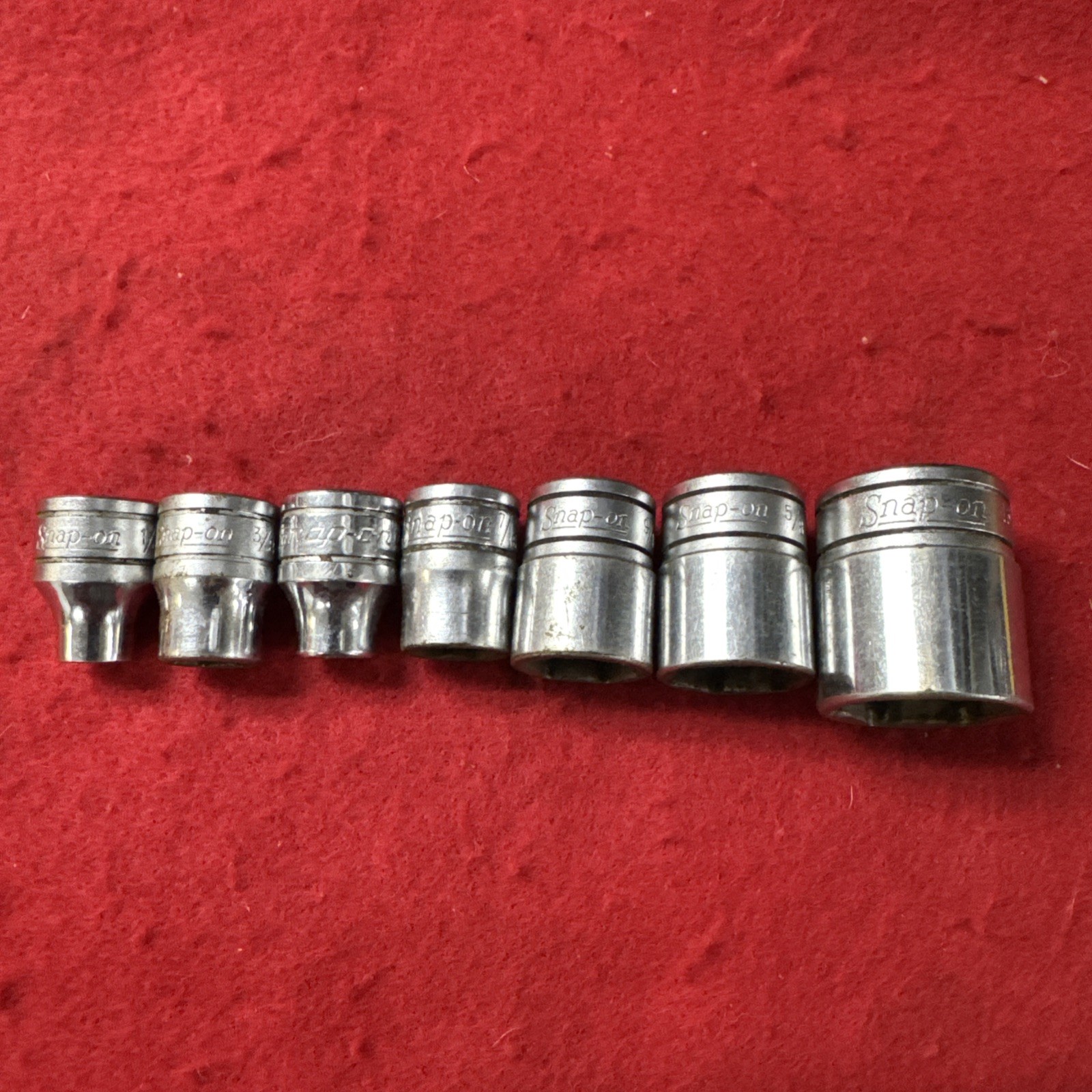 SNAP ON FS201 FS141 FS121 FS101 FS081 FS261 FS181 SET 7Pcs 6 Pt SHALLOW 3/8”