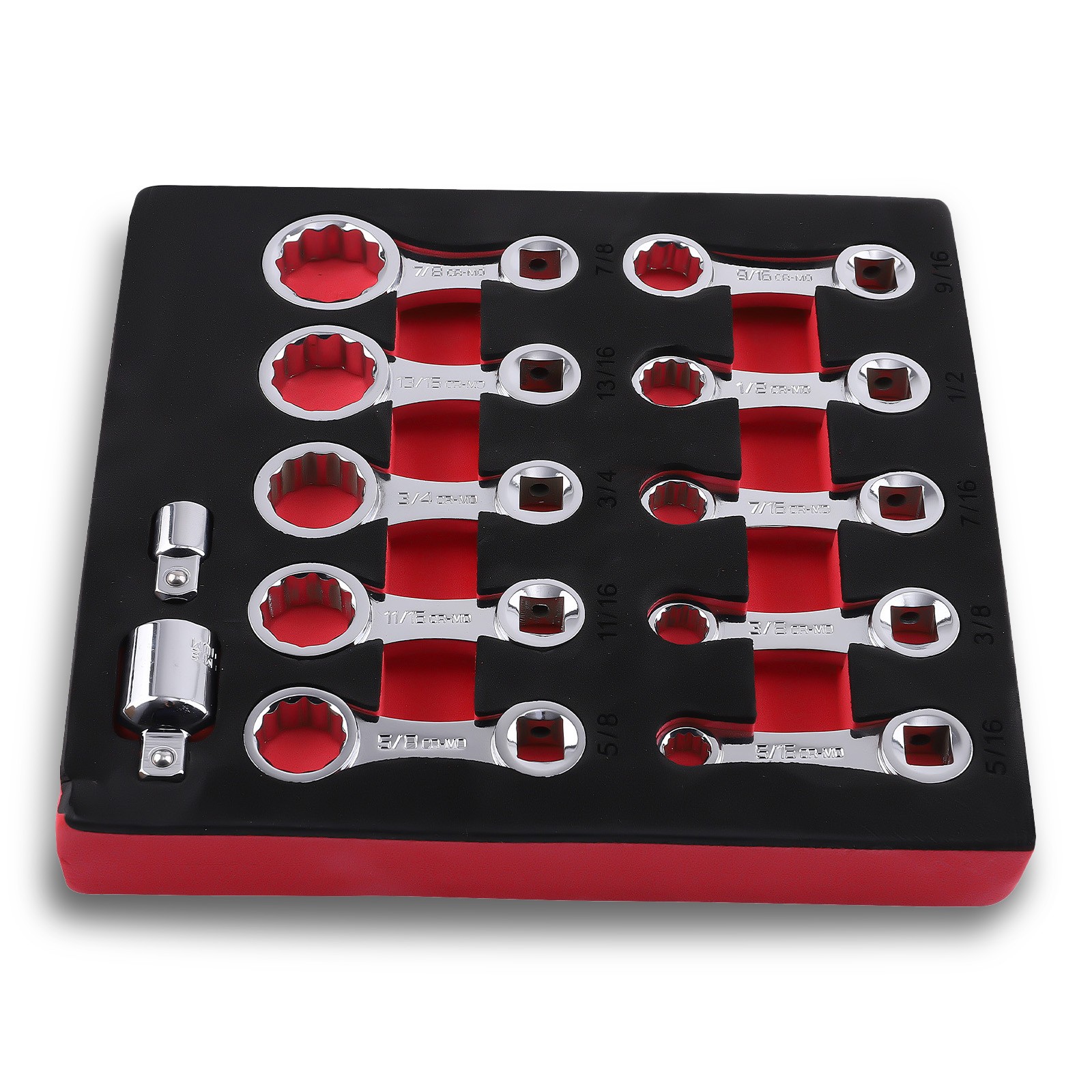 12PCS 3/8″ Drive Torque Adapter Extension Set SAE 12-Point Socket 5/16″-1″