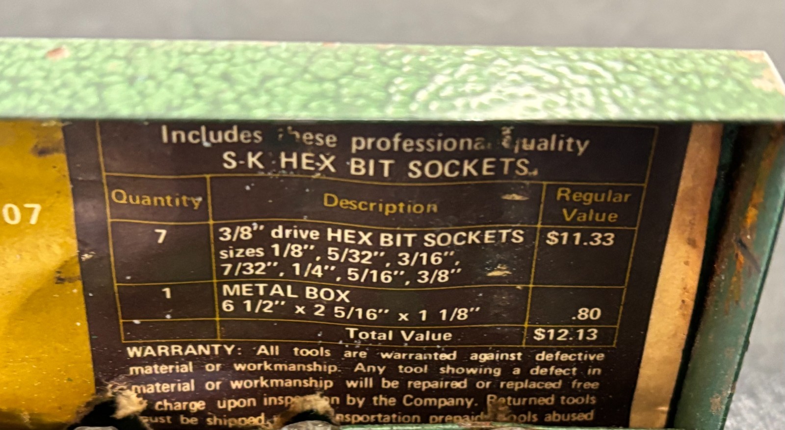 S-K 7pcset #19707 3/8″ Drive Socket Set : See Photos For Sizes W/ Case