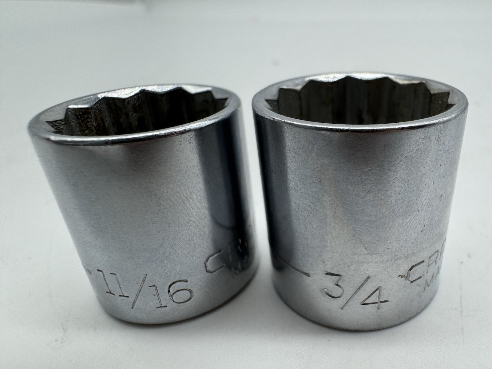 Craftsman 3/8″ Drive 11/16″ #44336 and 3/4″ #44337 12-pt Std Depth Sockets -V-
