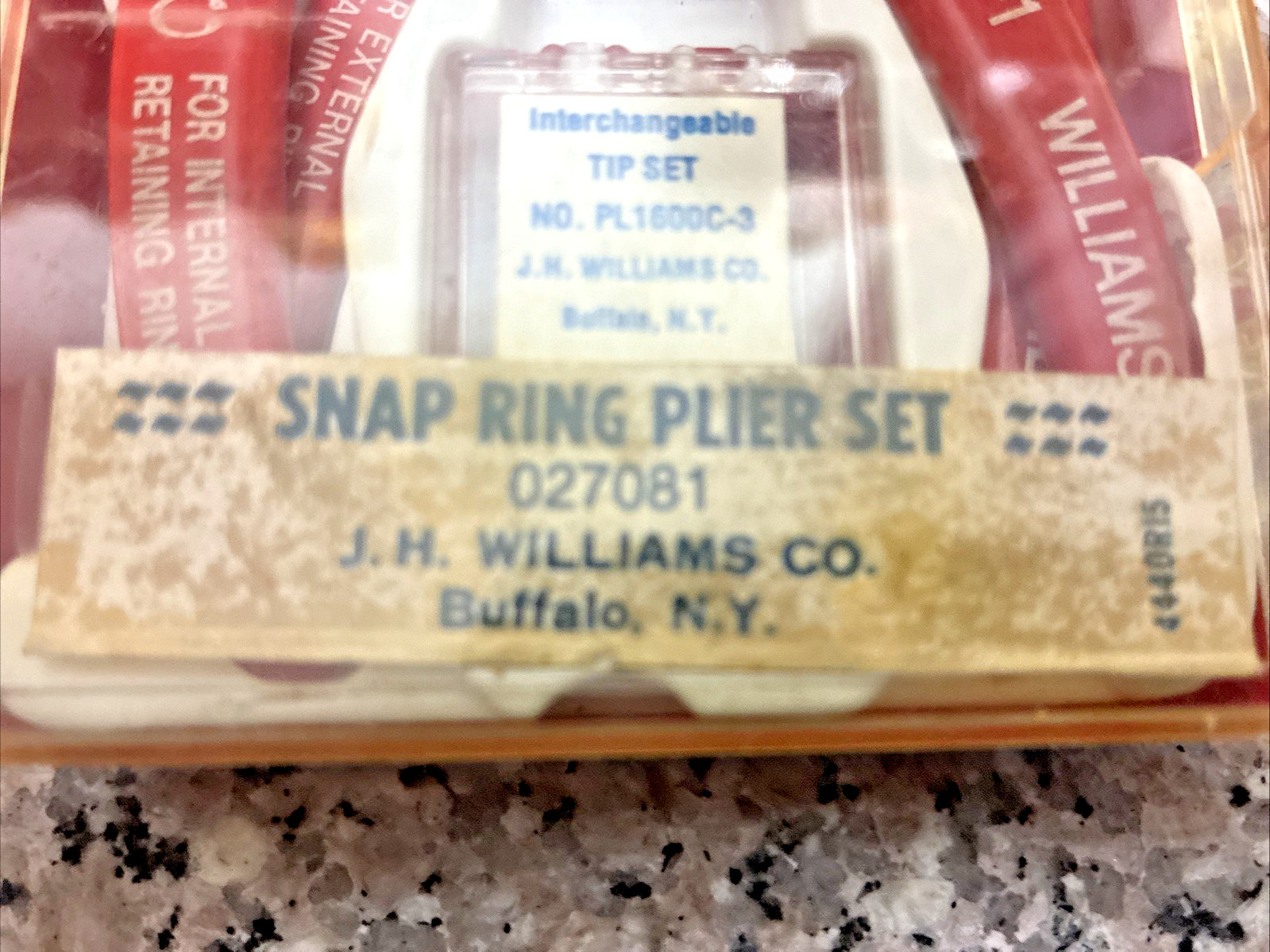 J.H. Williams Internal External Retaining Snap Ring Pliers Set 027081 USA