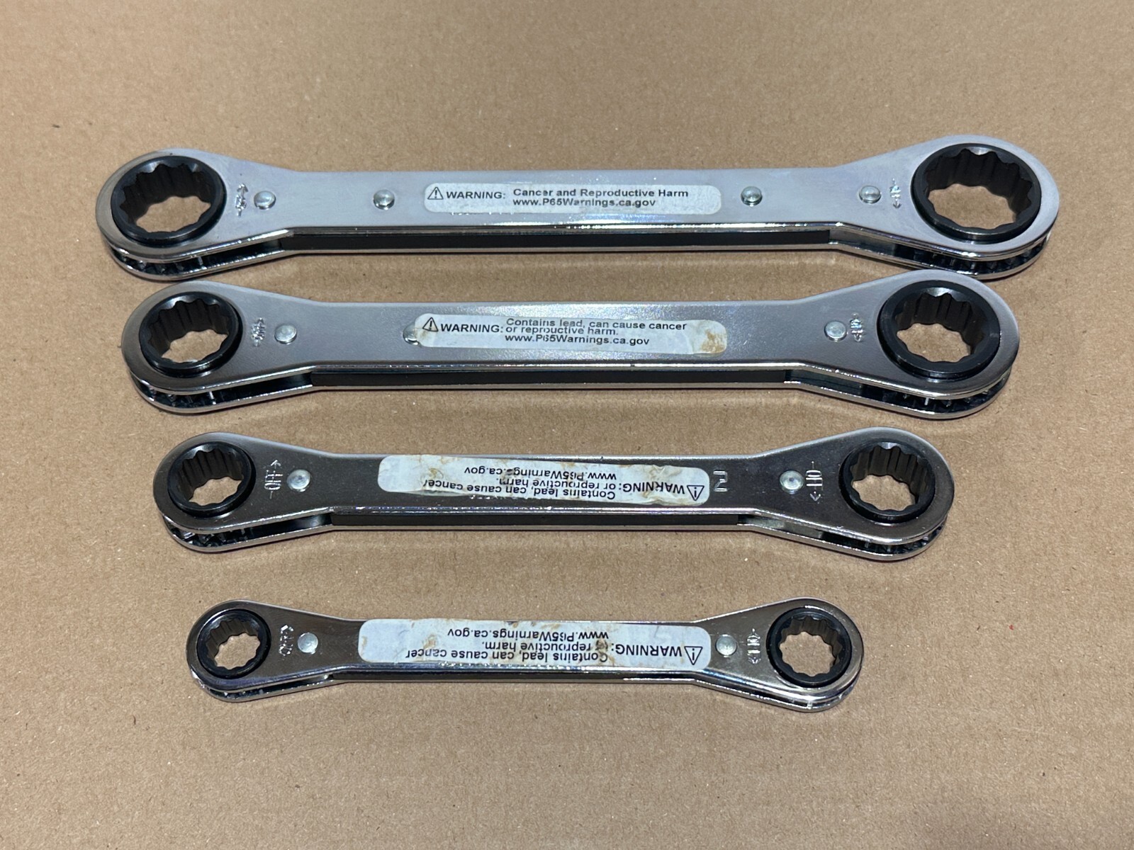 NEW Proto Tools USA 4pc 3/8-7/8” SAE Ratcheting Box End Wrench Set, 12 Point