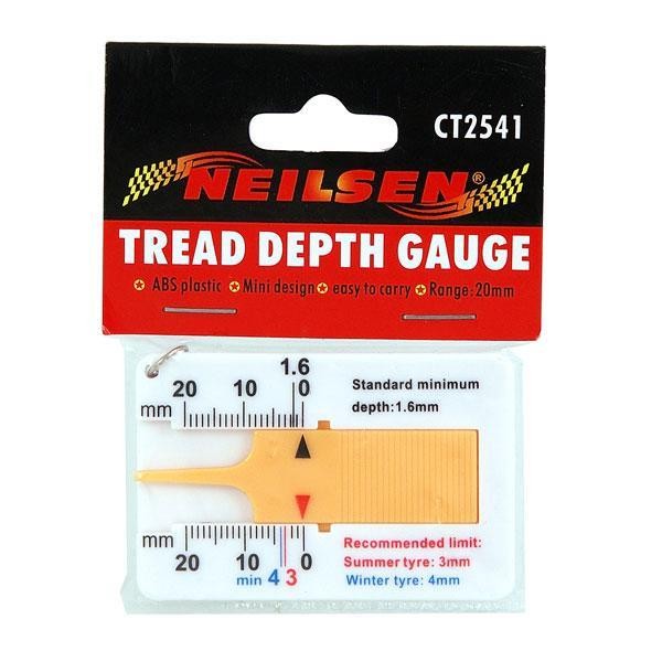 TYRE TREAD DEPTH GAUGE KEY RING KEYRING TIRE CAR VAN ABS PLASTIC EASY TO CARRY