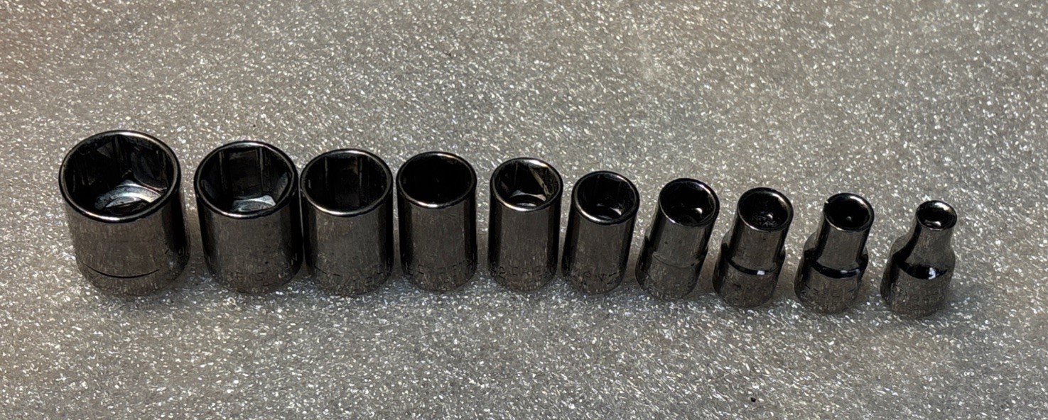 Craftsman 6 Point 1/4” Drive 10 piece SAE Socket Lot (USA) – G2