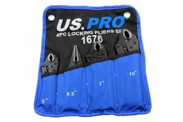US PRO 4pc Locking Pliers Set 5″ 6.5″ 7″ 10″ Mole Vice Clamp 1676