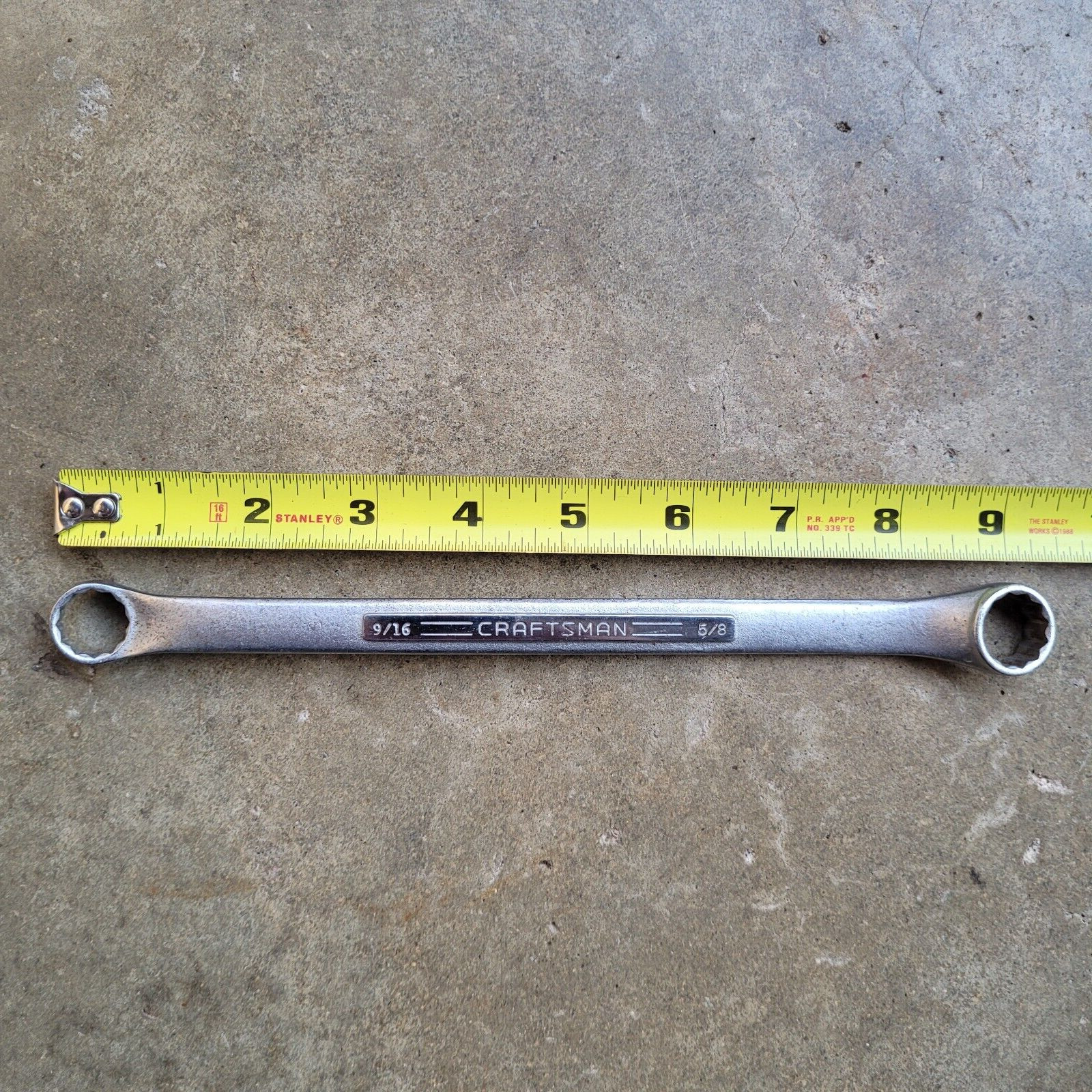 Vintage Craftsman Tools =V= Offset Double Box Wrench, 5/8″ X 9/16″, Made in USA