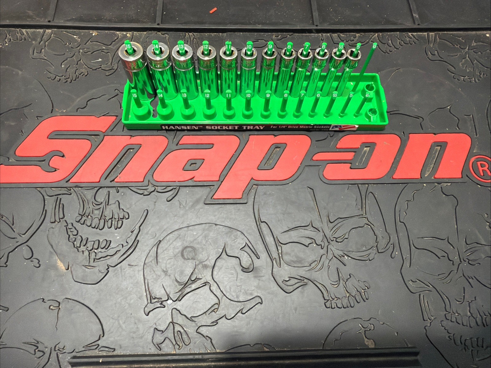 SNAP ON 112STMMY 12-Pc 1/4″ Drive 6-Pt Flank Drive® Deep Socket Set (5–15 mm)