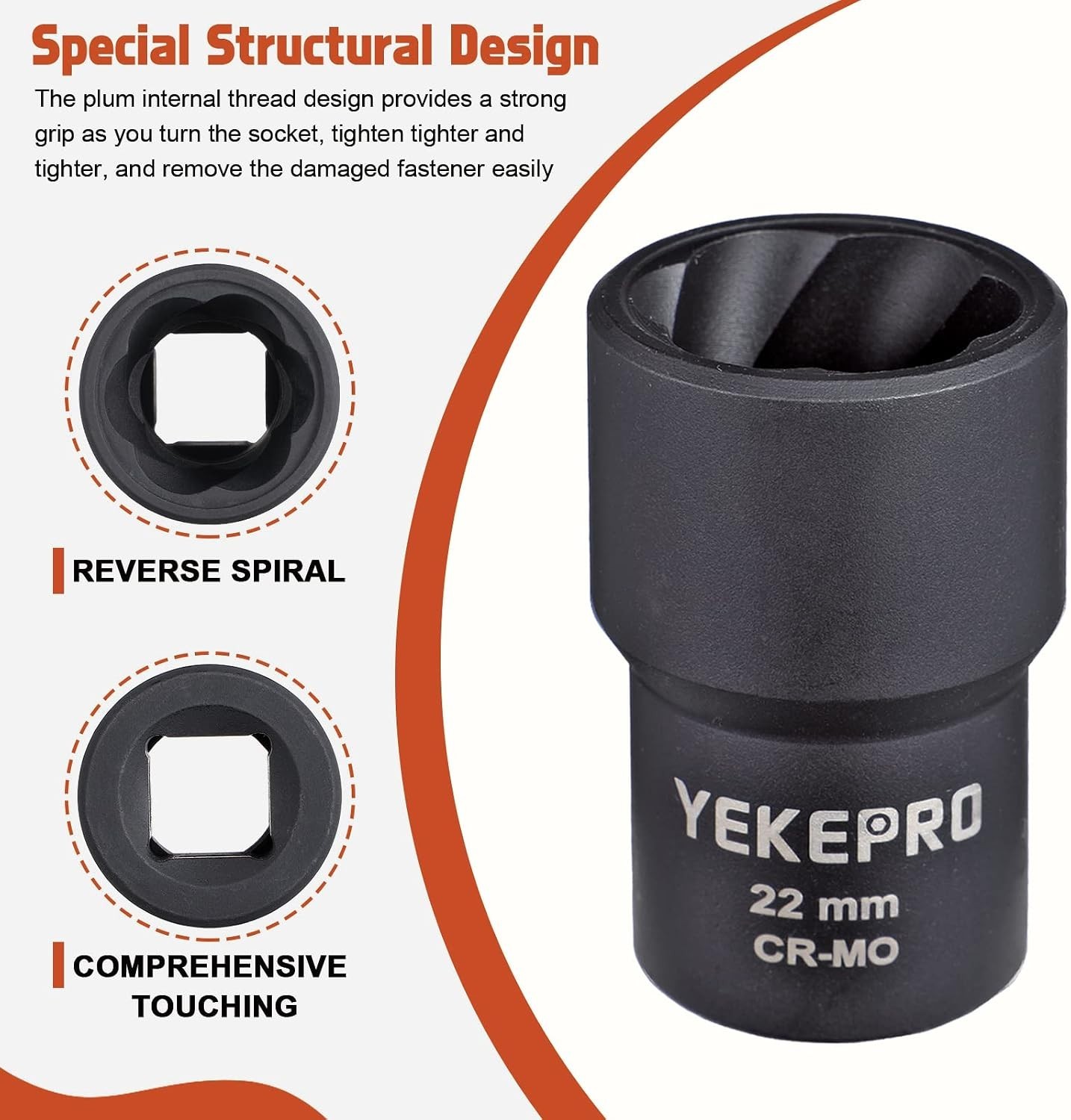 Yekepro 10pc Bolt Extractor Set – Impact Twist Socket Kit