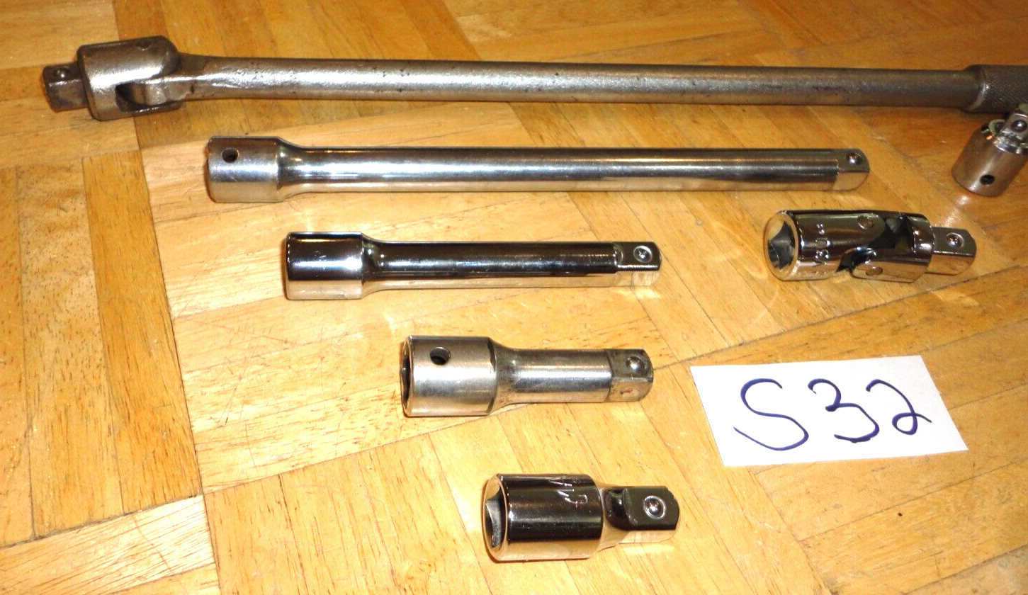 MAC TOOLS 8 PIECE 1/2 DRIVE 5 EXTENSIONS RATCHET BREAKER BAR & UNIVERSAL