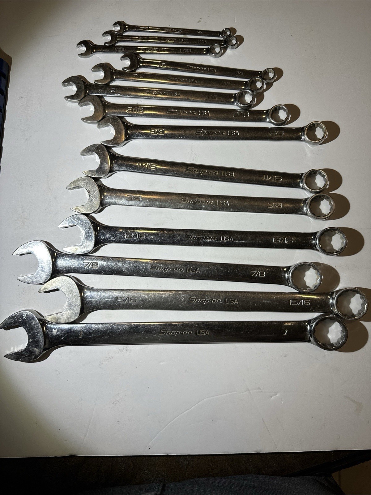 Snap On 14Pc 12-point SAE Frank Drive-plus combination wrench set (1/4-1”)