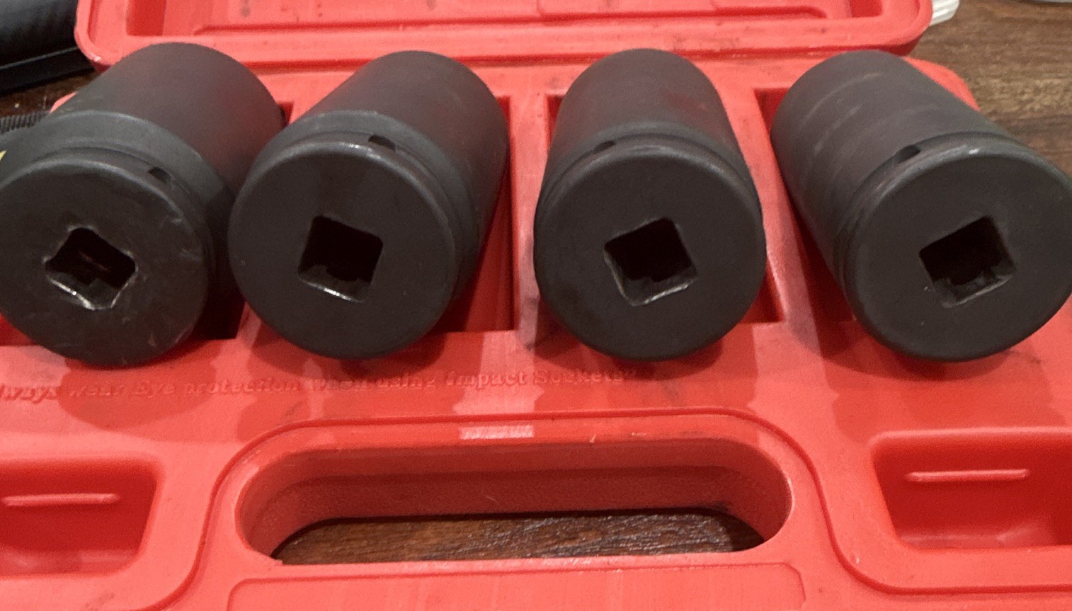 Sunex 2838 1/2″ Drive 4pc Metric Deep Spindle Nut Impact Socket Set