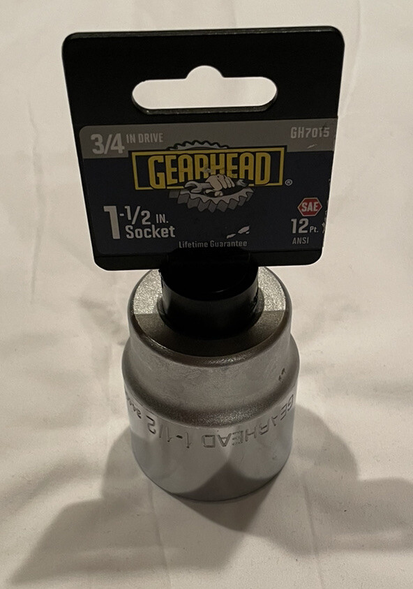 Gearhead 1-1/2 Inch Socket 3/4in Drive. Lifetime Guarantee! Patented. GH7015 SAE