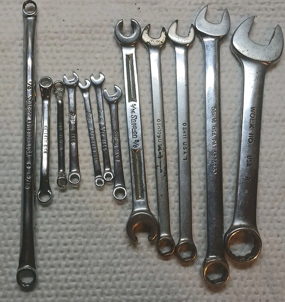 Snap-on 12 Pc,Mixed Wrench Lot OXI,XI,OSH,WOEX,RXH