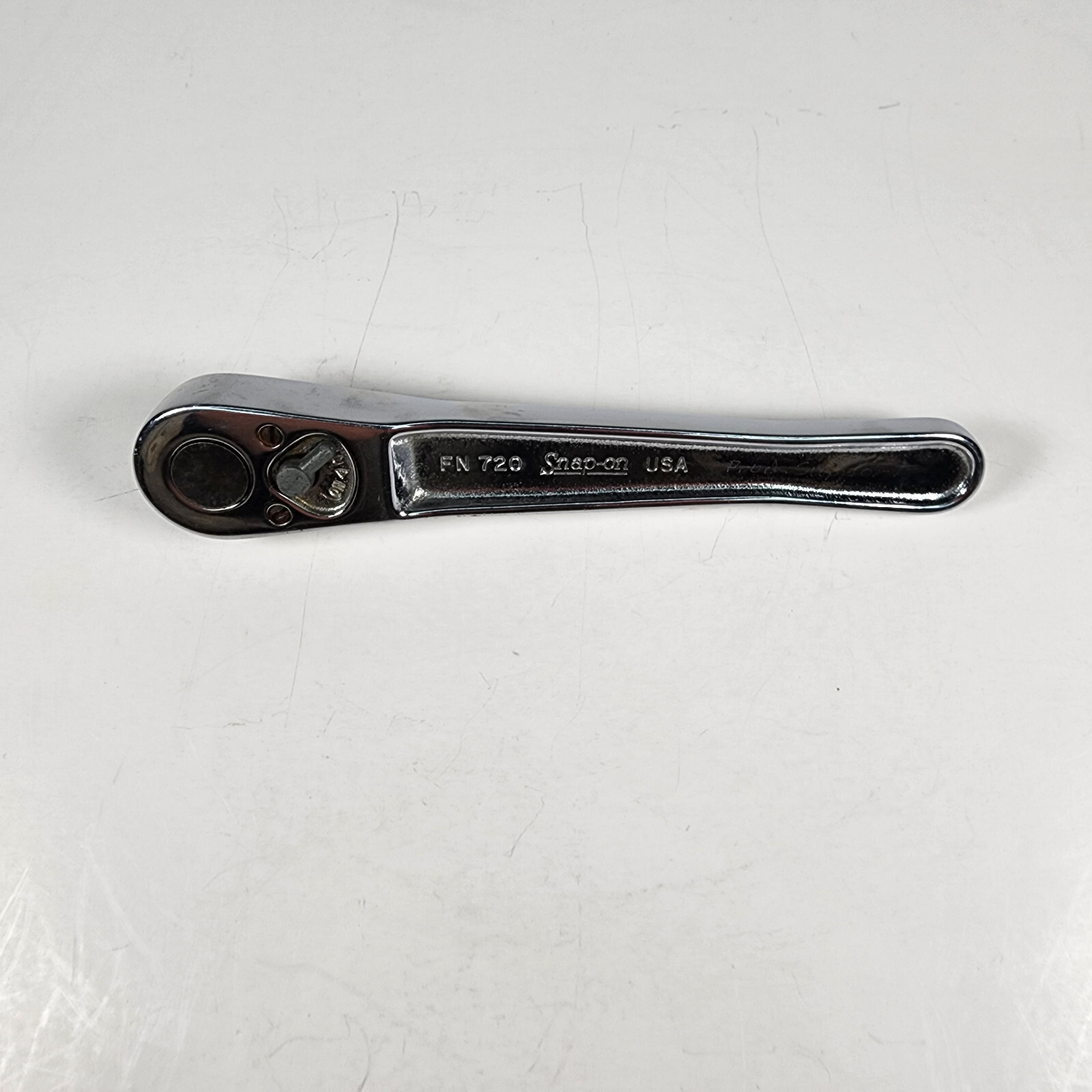 Snap-On Tools USA FN720 Polish Chrome Ratchet 3/8″ Drive – Short Handle 6″ Long