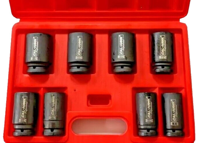 8PC 3/4″ DR. 6 Point Deep Air Impact Tool SAE CRV Pro 1″ to 1-1/2″ Socket Set