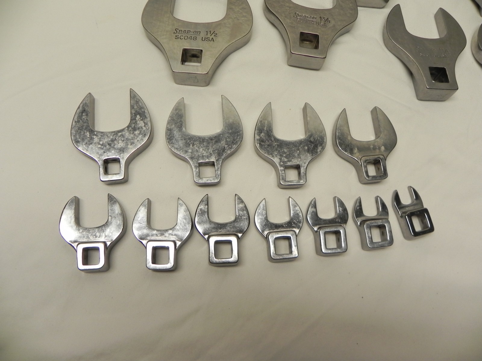 Snap-On 18 Pc 1/2» & 3/8» Dr SAE Open-End Crowfoot Wrench Set KRA40 Metal Box