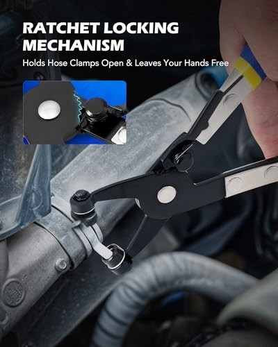 9pcs Hose Clamp Pliers Set for Fuel, Oil & Water Hoses – Long Reach Remover Kit