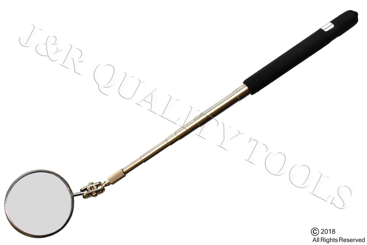 2″ Round Telescoping Inspection Mirror Extend 7-1/4″ to 30″ Cushion Grip Handle