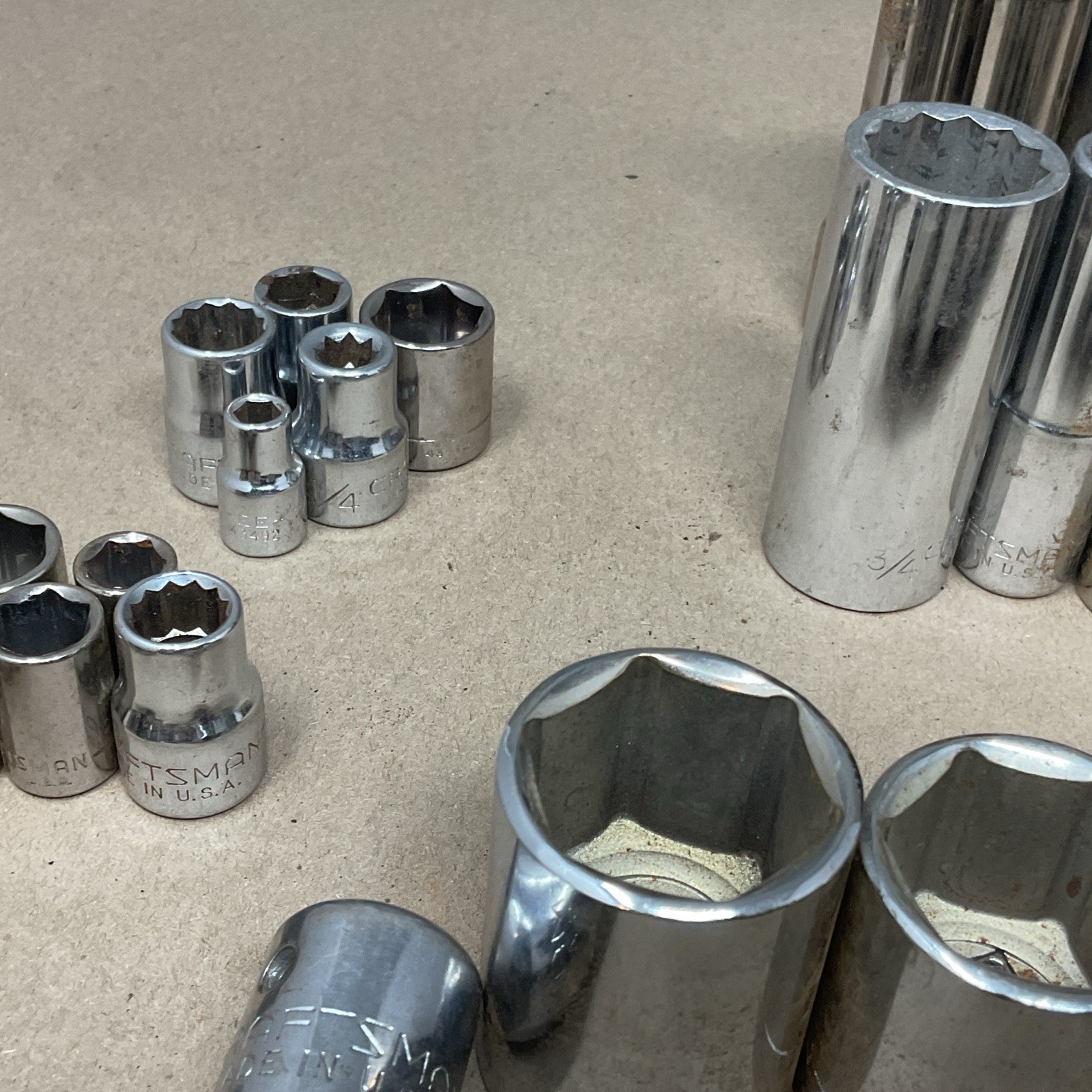 Mixed Lot 97 Vintage Craftsman Sockets SAE 1/2 3/8 1/4 inch drive
