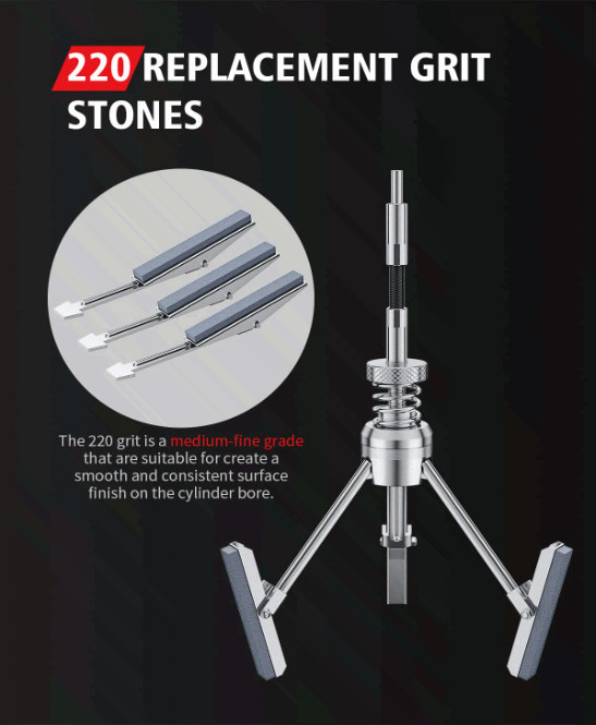 Kolvoii Cylinder Hone Tool Set 3/4-7in Engine Honing Kit w/Stones 220 Grit