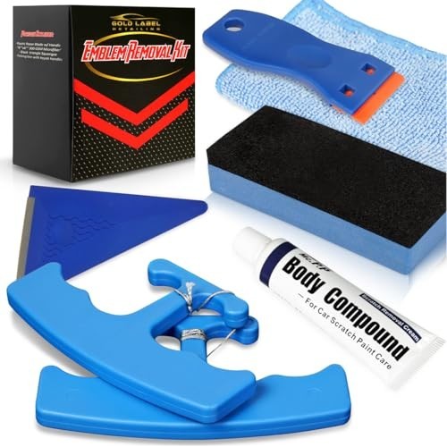 Car Emblem Removal Tool Kit – Logo Remover, Scratch Repair Compound & Sponge